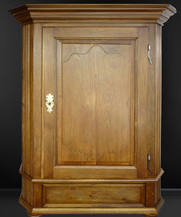 Eintüriger Barockschrank Eiche-Wellenprofil
