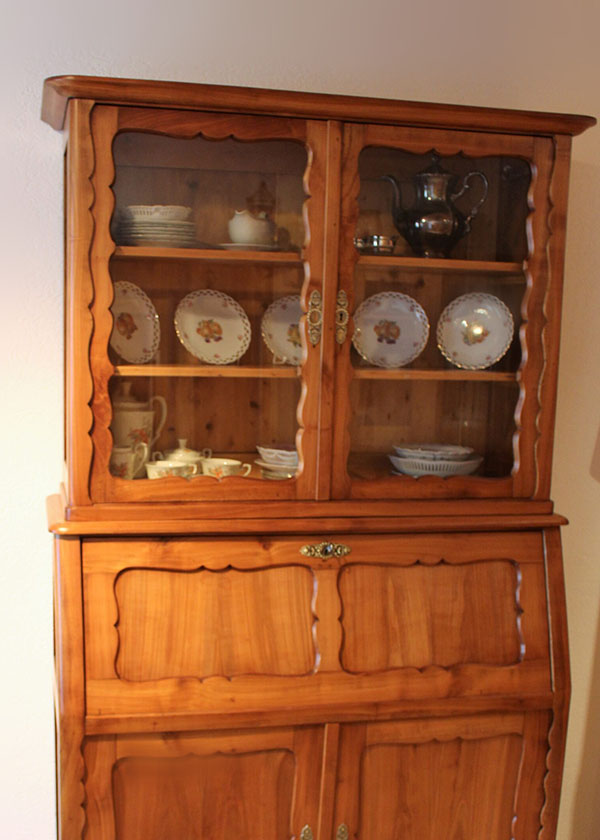 Biedermeier Sekretär Kirsch mit Bretzelmuster