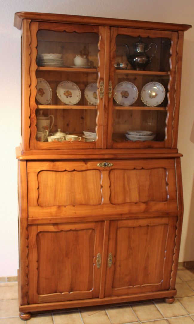 Biedermeier Sekretär Kirsch mit Bretzelmuster