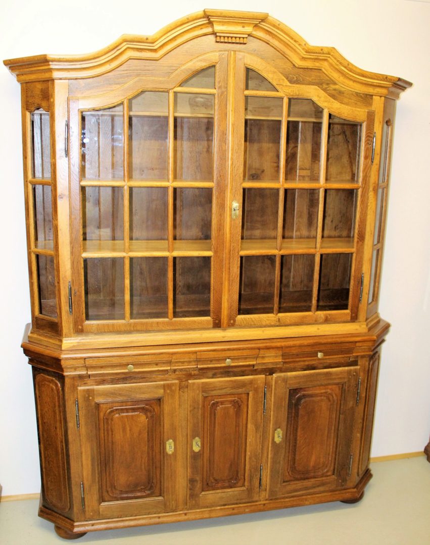 Bergische Aufsatz Vitrine Eiche massiv