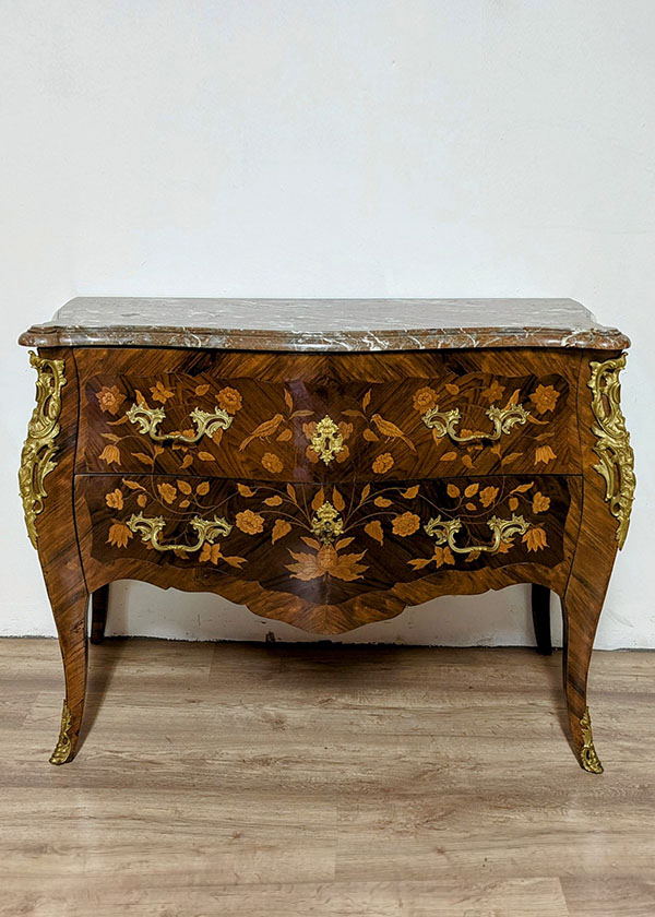 Palisander Kommode mit Intarsien / Frankreich um 1850
