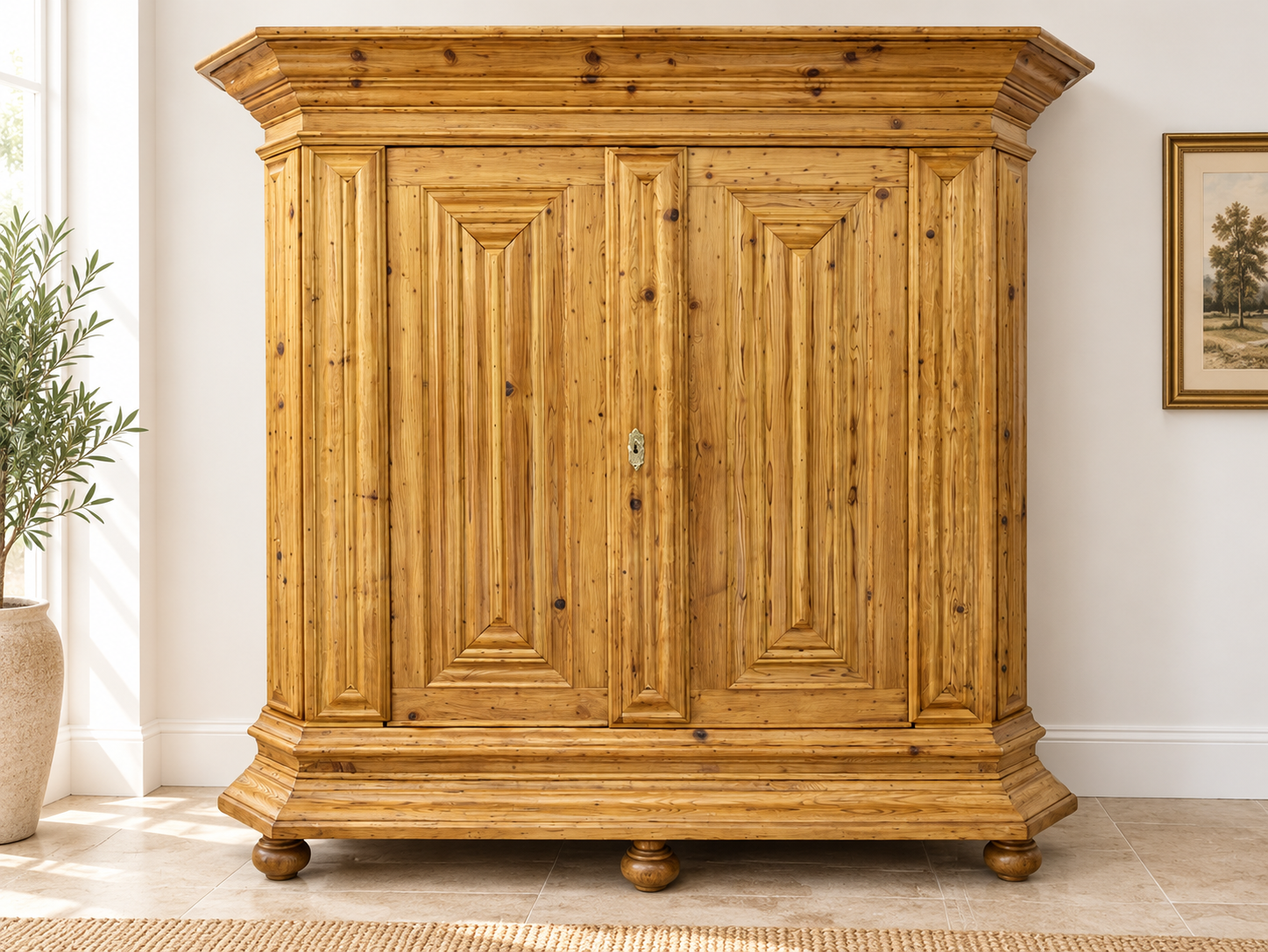 Frankfurter Wellenschrank Barock Weichholz