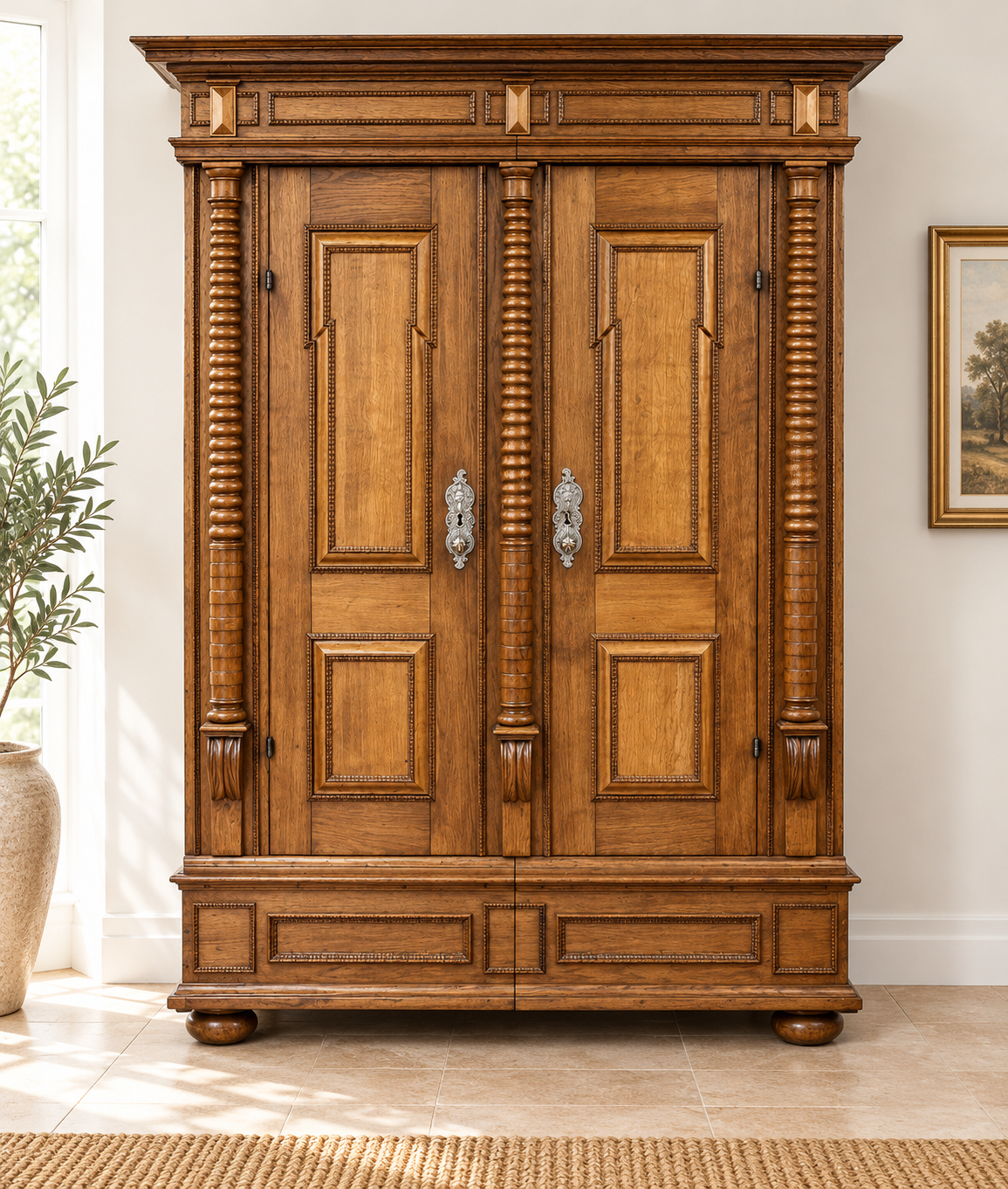 Eiche Renaissance Schrank zwei geteilt