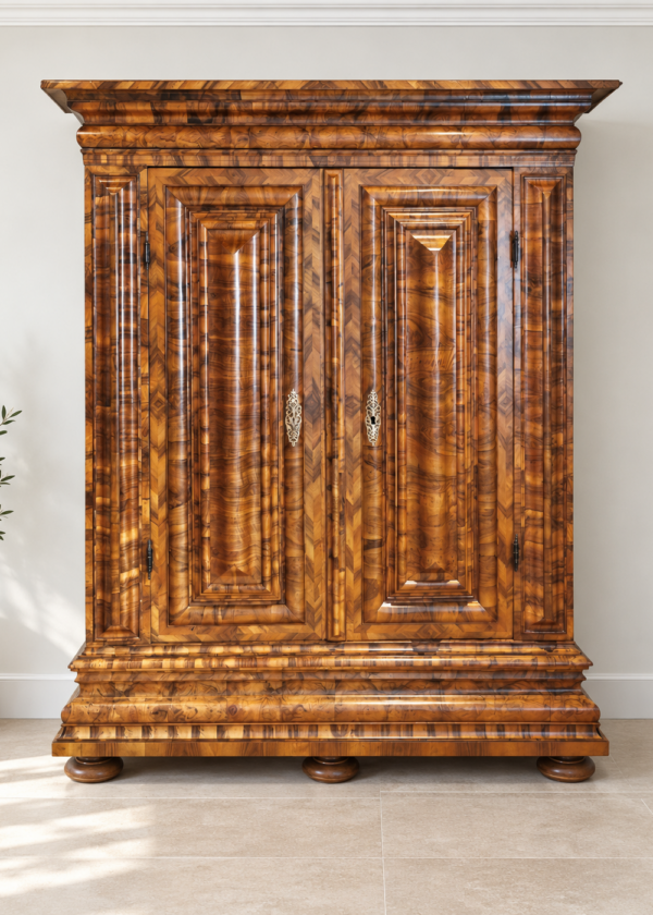 Frankfurter Wellenschrank Barock Nussbaum um 1700