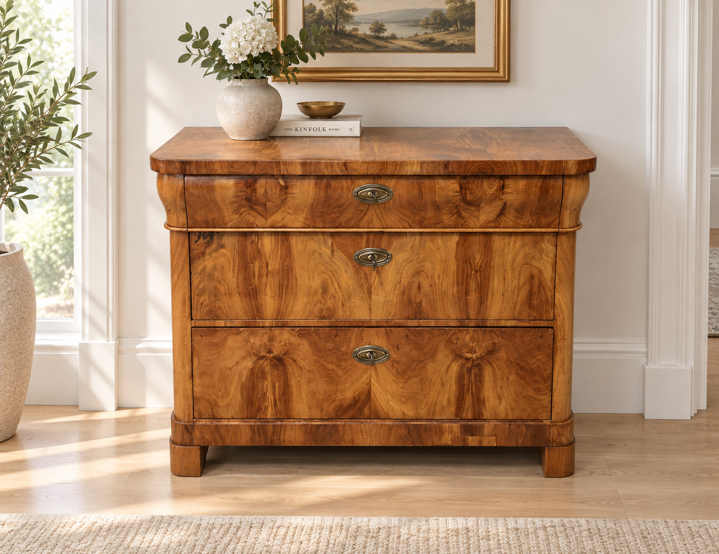Biedermeier Kirschbaum Kommode abgerundet um 1840
