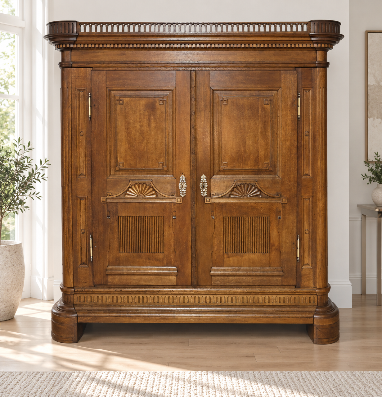 Louis Seize Schrank abgerundet Eiche um 1770