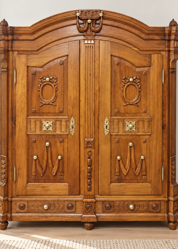 Louis Seize Schrank mit Schnitzereien Eiche um 1760