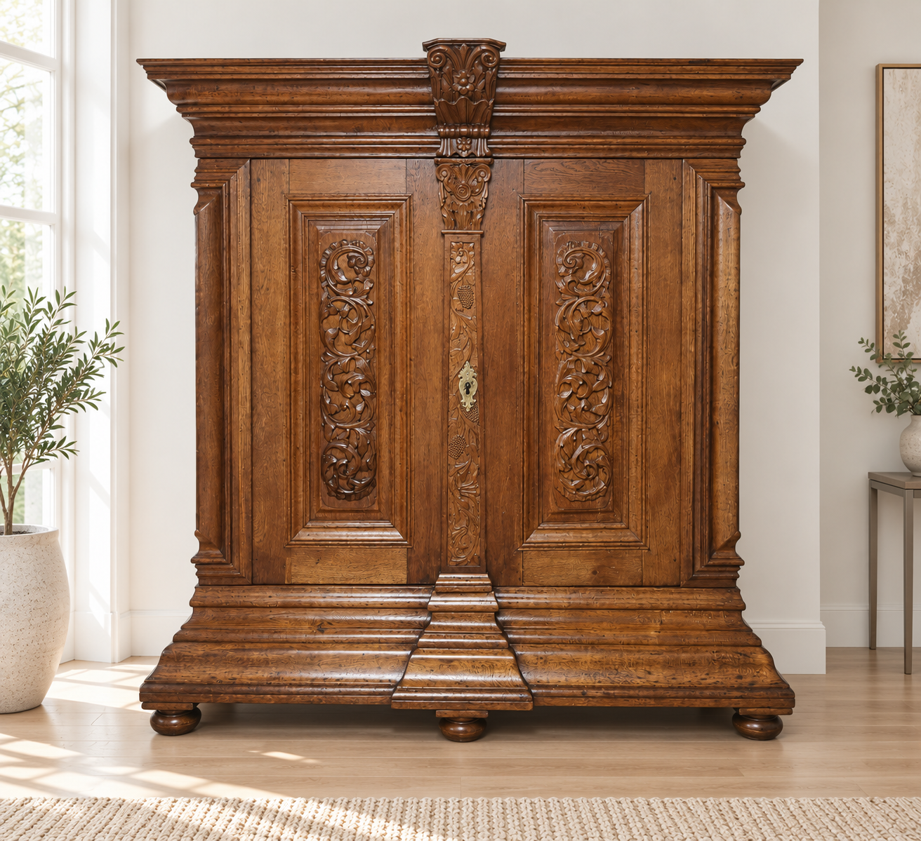 Barock Schrank / Marburger Nasenschrank Eiche um 1740