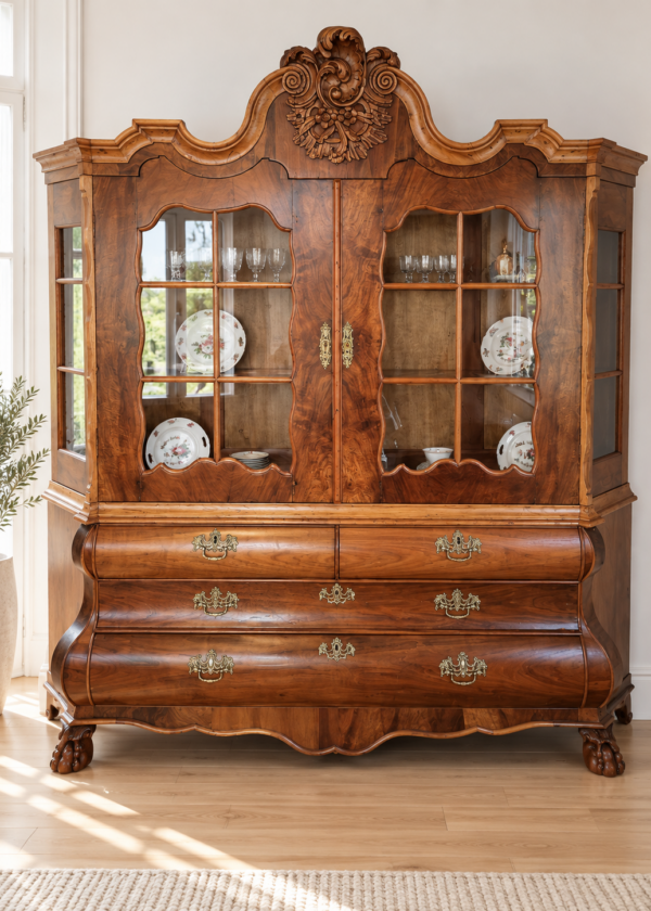 Barock Vitrine Nussbaum Holland 18. Jahrhundert