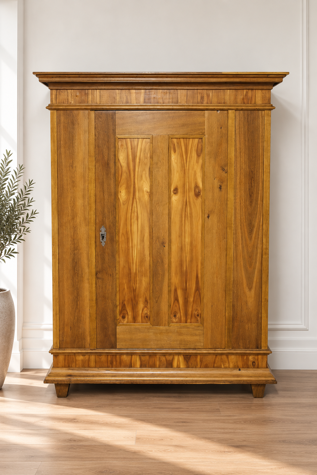 Biedermeier Schrank eintürig Eiche / Kirsch