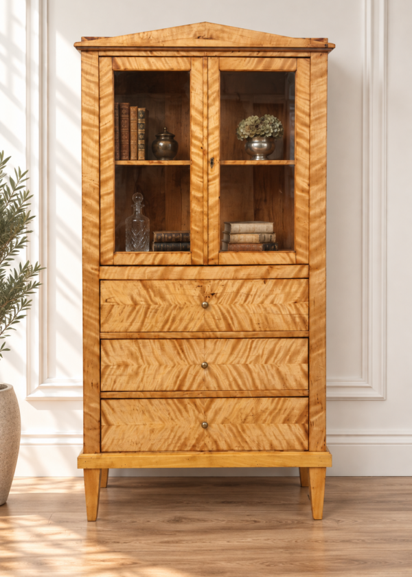 Birke Biedermeier Vitrine um 1830/40