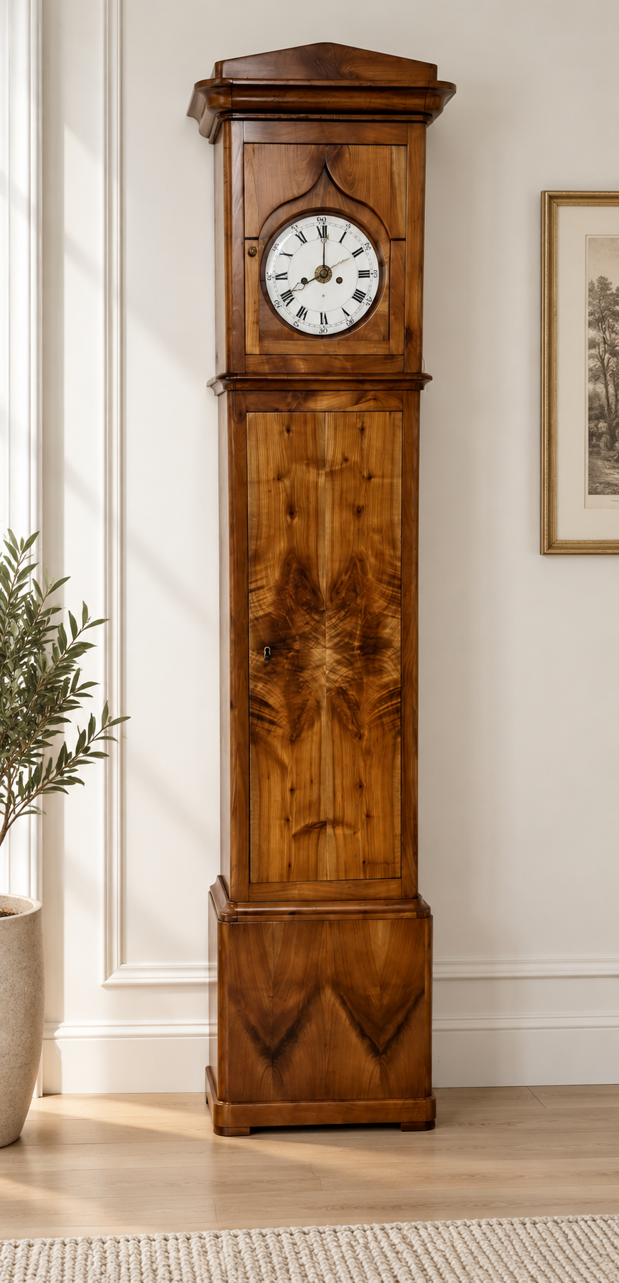 Biedermeier Standuhr Kirschbaum