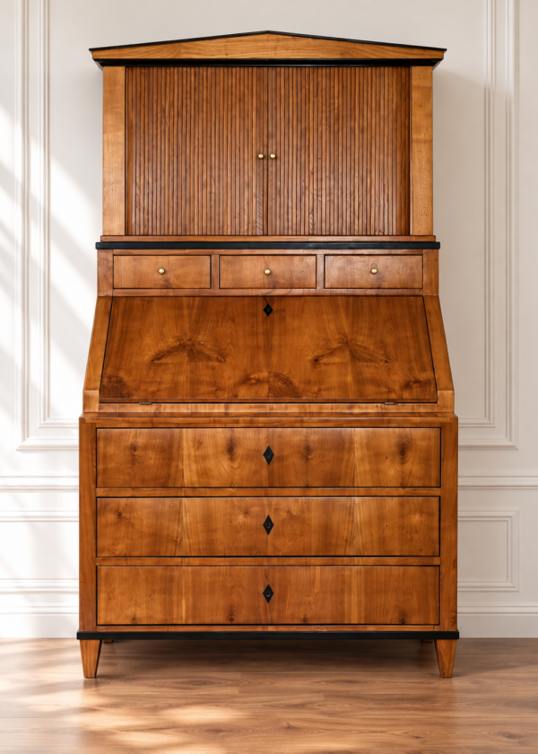 Biedermeier Aufsatzsekretär in Kirschbaum um 1830