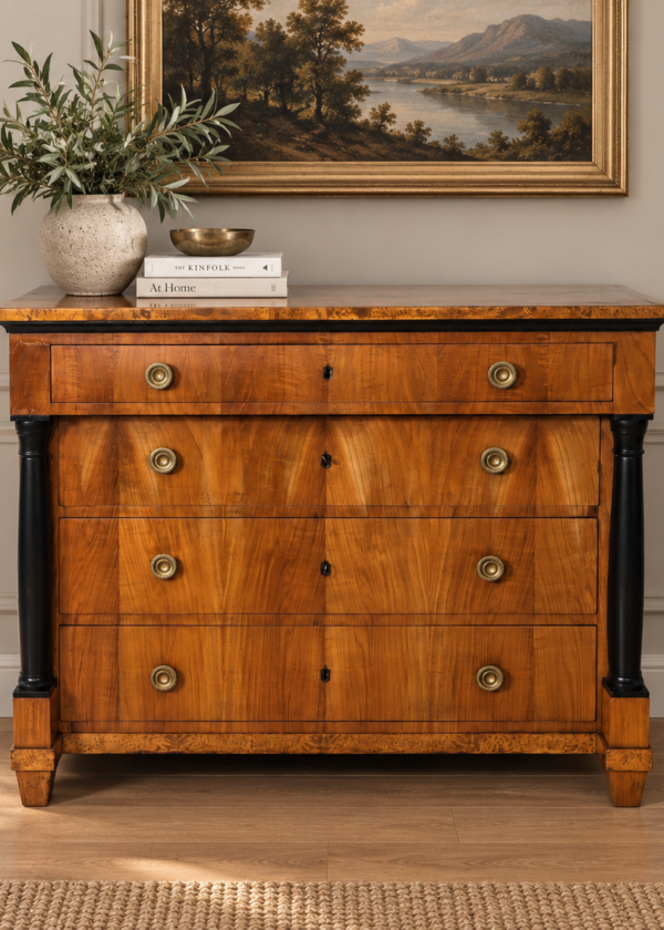 Biedermeier Säulenkommode Kirschbaum