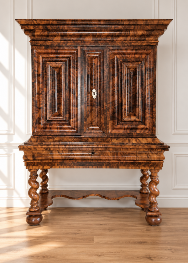 Frankfurter Stollenschrank / Wellenschrank Nussbaum