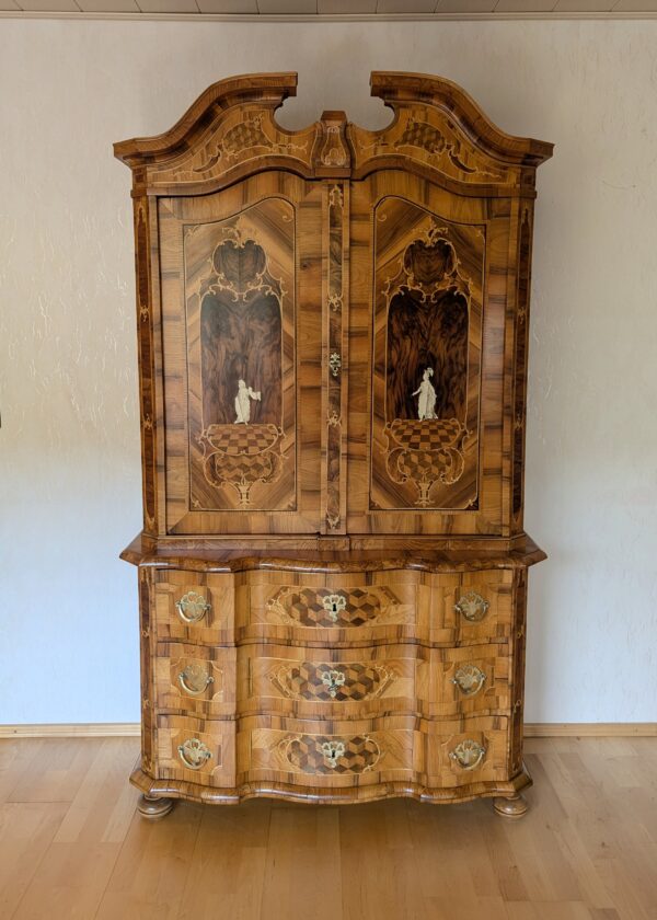 Barock Aufsatz Kommode Braunschweig Nussbaum
