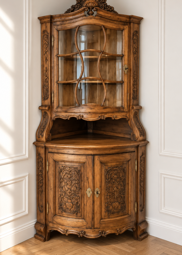 Barock Eckschrank Nussbaum