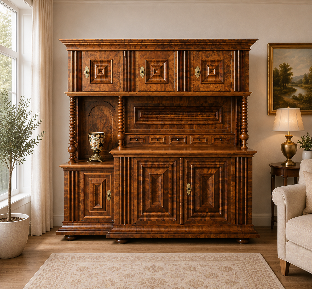 Nussbaum Buffet / Wellenschrank Zürich 18 Jahrhundert