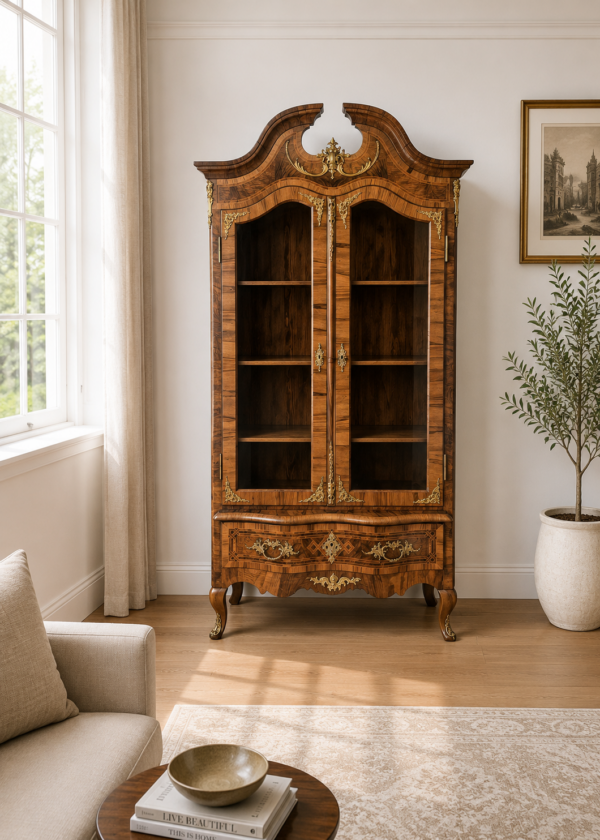 Dresdener Barock Vitrine Nussbaum