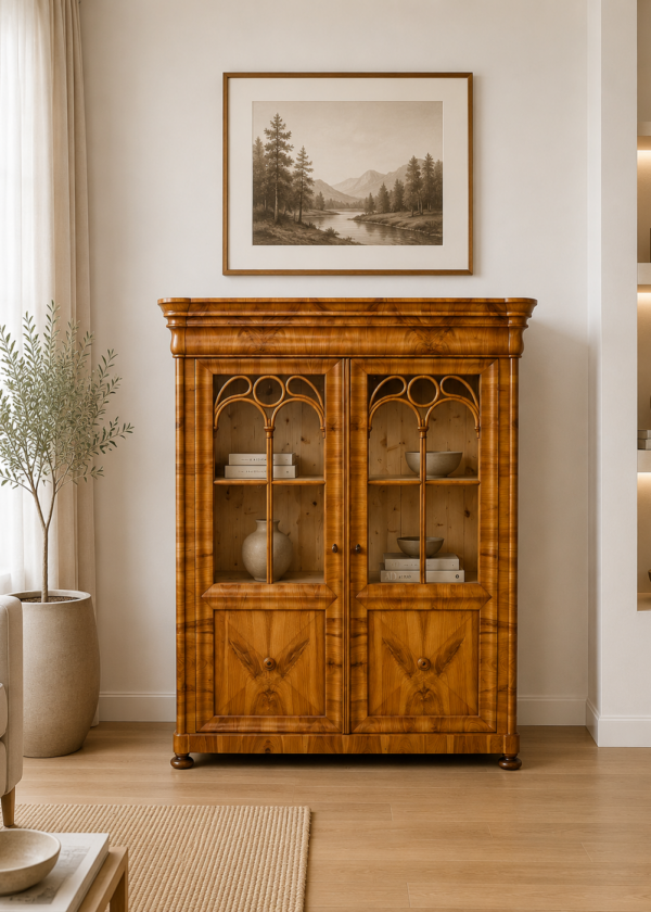 Biedermeier Kirschbaum Vitrine