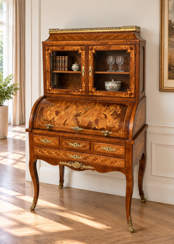 Louis-XV Sekretär mit Aufsatzvitrine um 1880