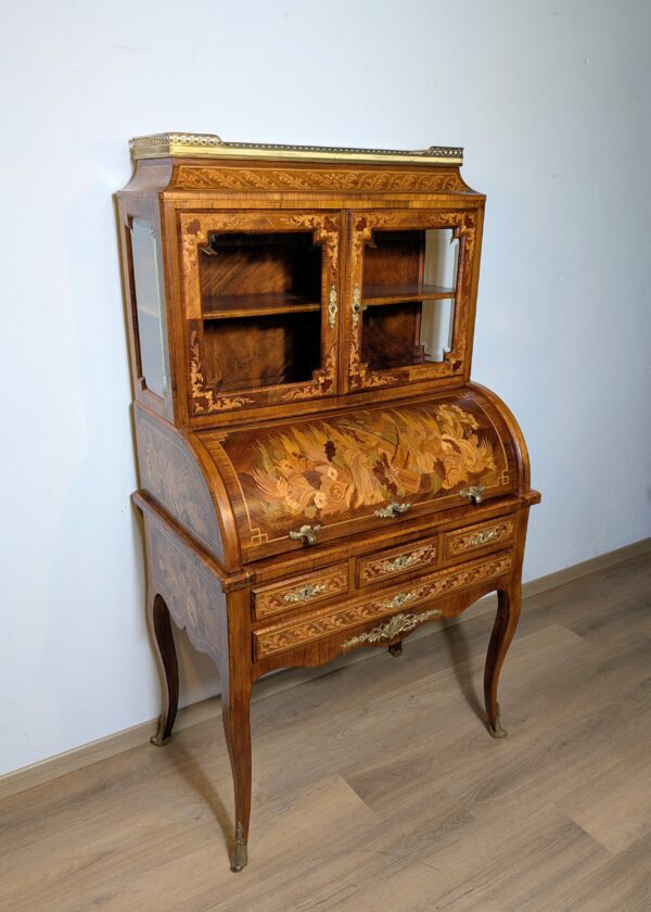 Louis-XV Sekretär mit Aufsatzvitrine um 1880