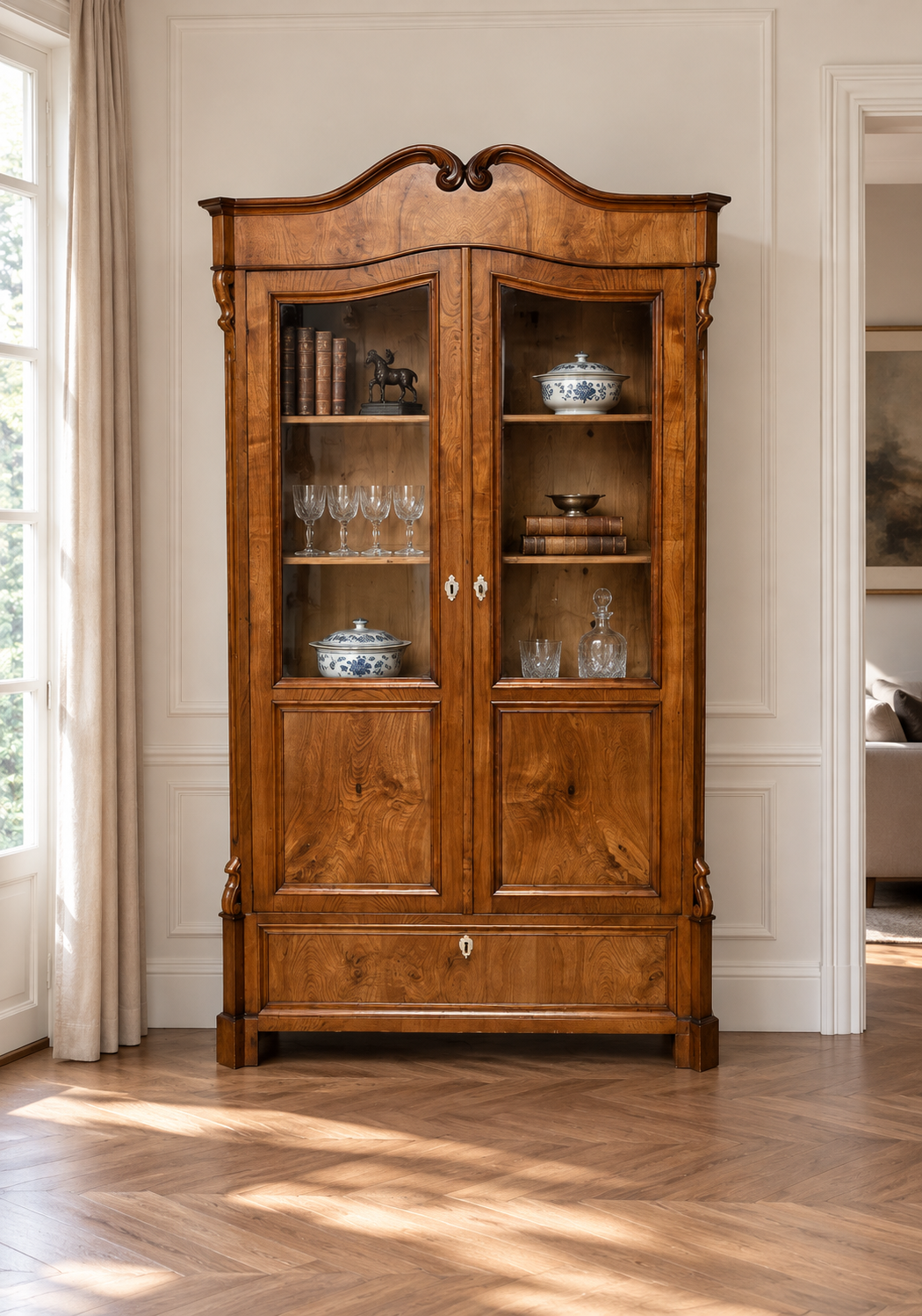 Esche Vitrine Louis Philippe um 1860
