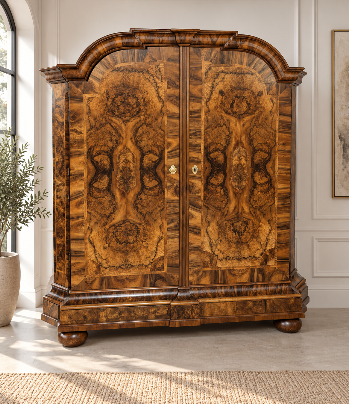 Barock Schrank Nussbaum 18 Jahrhundert