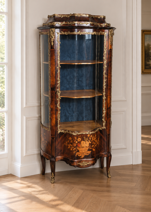 Palisander Vitrine mit Bronzebeschlägen Frankreich