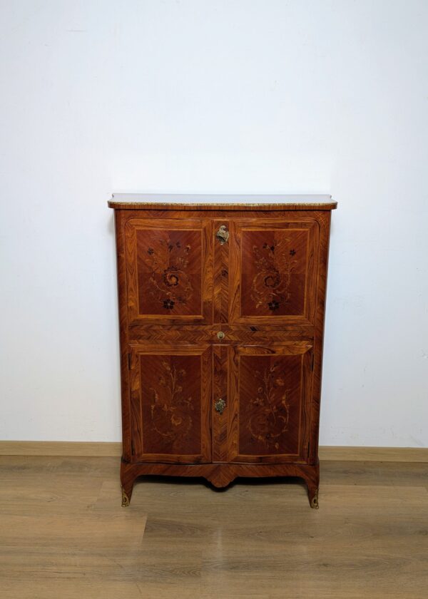 Antiker Louis XV Stil Schrank / Sekretär mit Intarsien