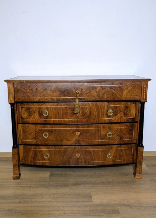 Biedermeier Nussbaum Kommode / Schreibkommode