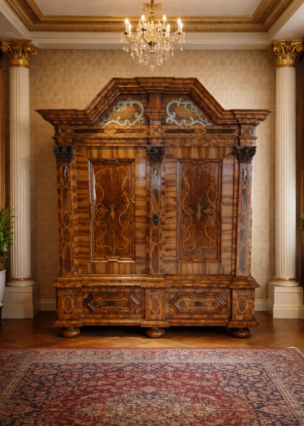 Braunschweiger Barock Schrank Nussbaum / Pilasterschrank
