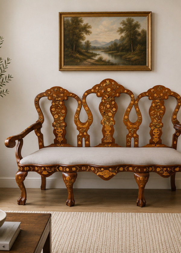 Intarsien Bank / Sofa Holland Nussbaum