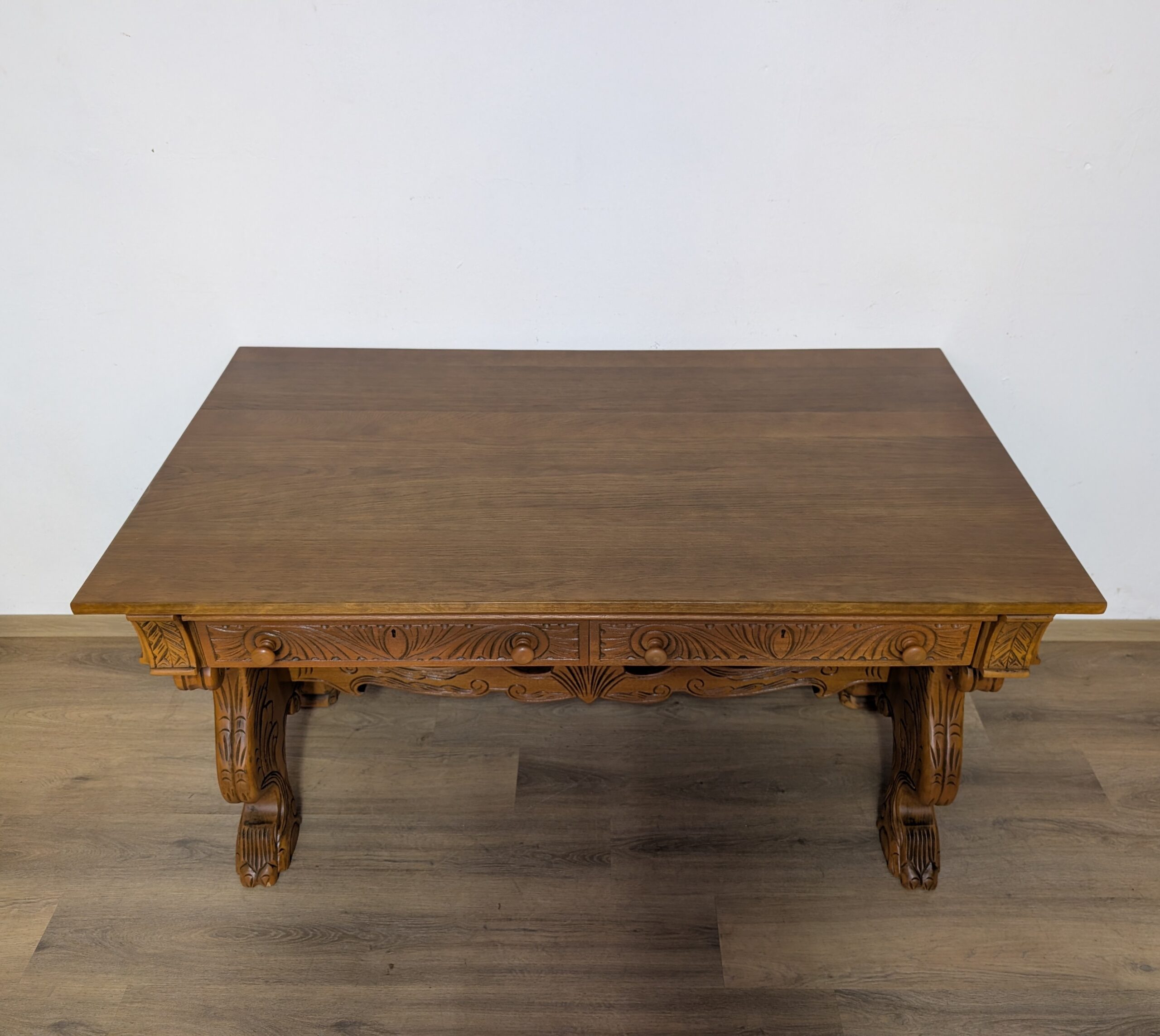 Schreibtisch / Tisch geschnitzt Neo Renaissace – Bild 4