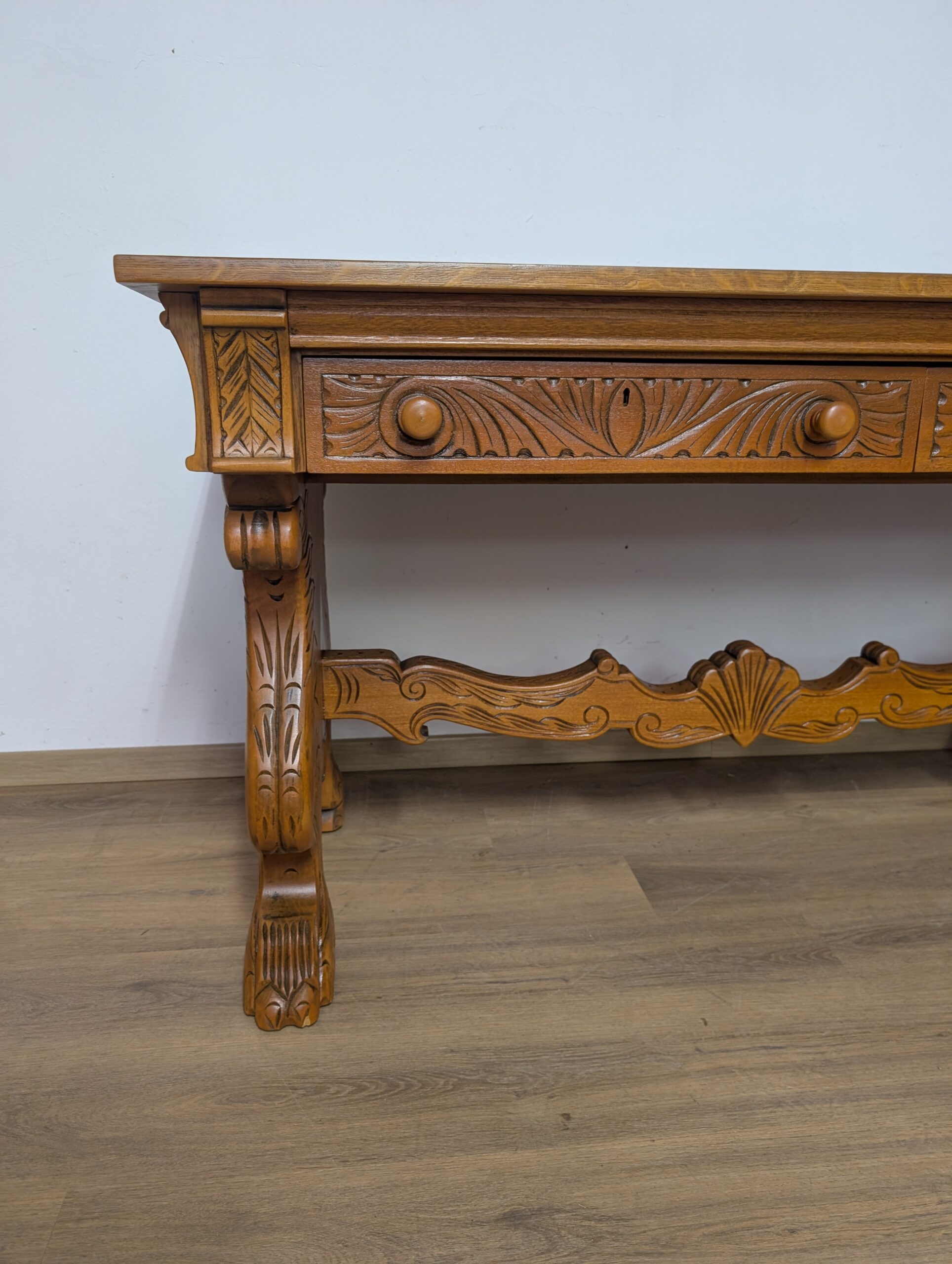 Schreibtisch / Tisch geschnitzt Neo Renaissace – Bild 6