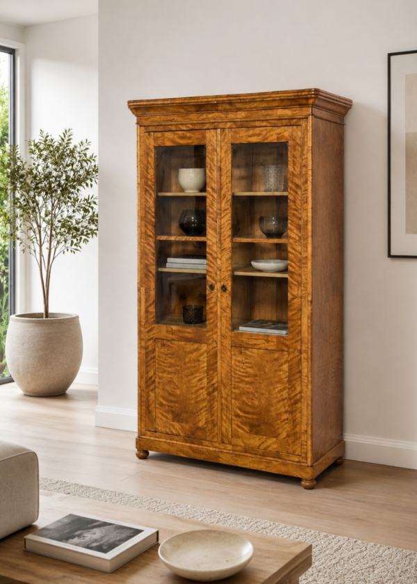 Biedermeier Vitrine Birke