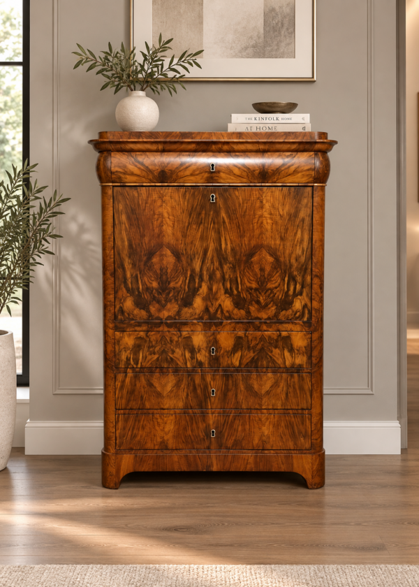 Biedermeier Nussbaum Sekretär
